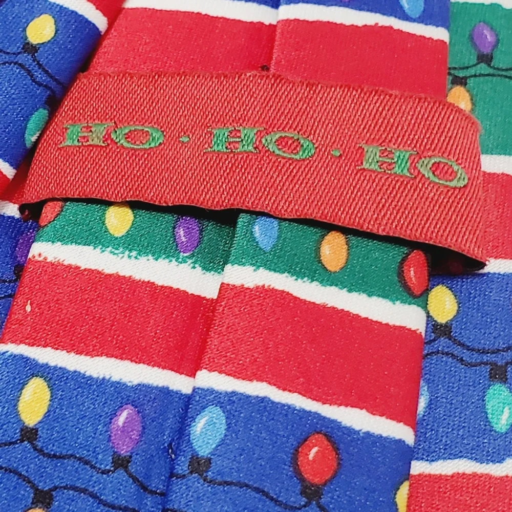 Hohoho Necktie Multicolor Geometric Pattern Boy's Christmas Neck Tie 48x2.25